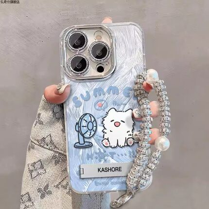 风扇小狗适用14可爱opporeno15pro手机壳reno13/12/11/10女a6pro新款findx9全包8/7镜头膜a5x外壳k12x保护a97