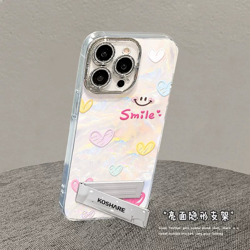 笑脸爱心苹果17手机壳适用iphone16promax新款15pro女14plus可爱13全包12镜头膜11卡通8高级感7手链xr/xsmax
