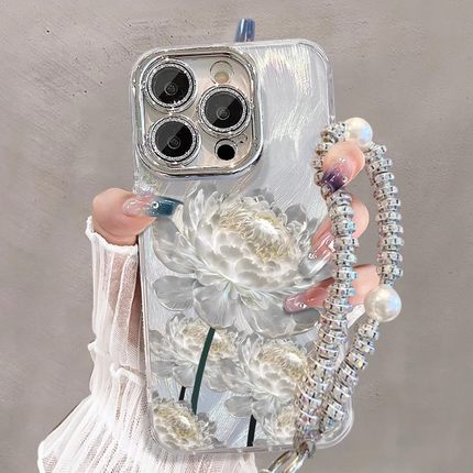 白色花朵适用于小米17/15手机壳卡通红米k80至尊版Redmik70/60/50新款note14/13/12turbo4全包civi5pro镜头膜