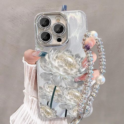 白色花朵适用于小米17/15手机壳卡通红米k80至尊版Redmik70/60/50新款note14/13/12turbo4全包civi5pro镜头膜