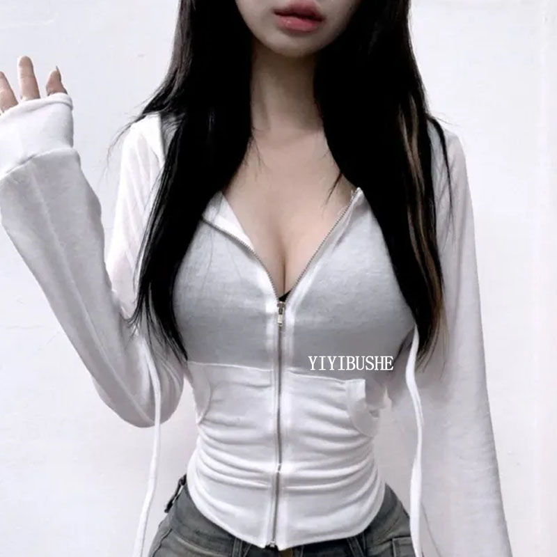 性感显身材女人味连帽修身外套