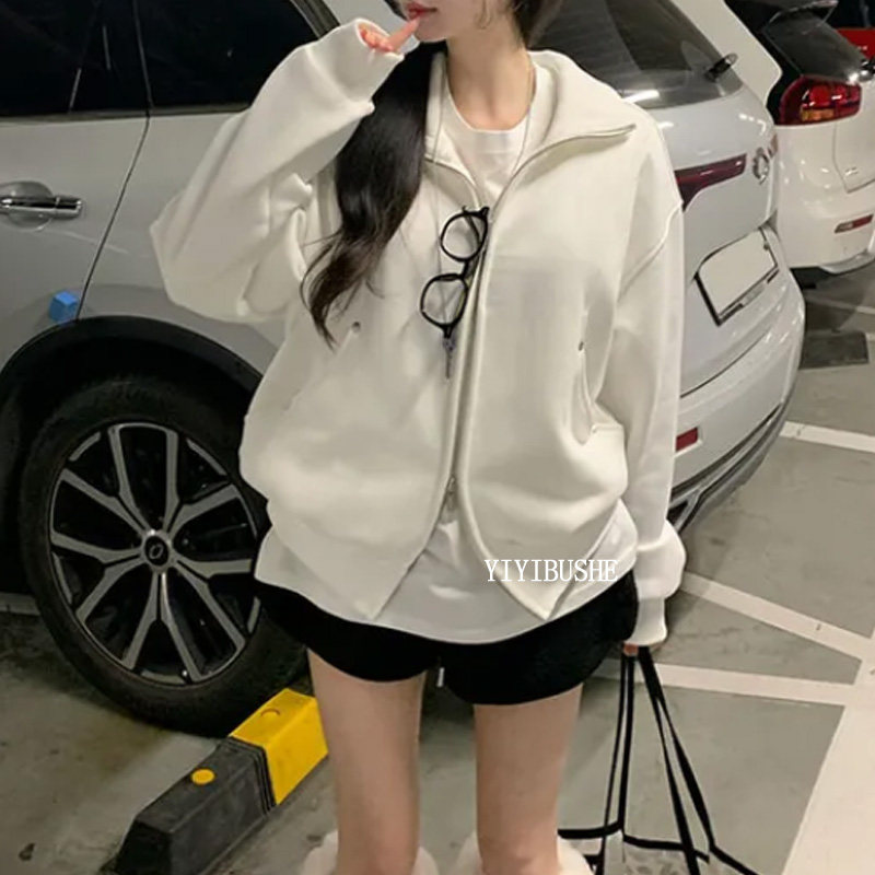 高级感显瘦宽松拉绒休闲卫衣外套