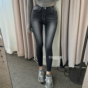 LE269 正品 版 型好 热销 显瘦高腰弹力小脚牛仔裤 韩国代购