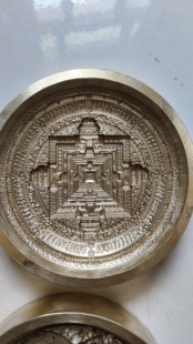 时轮金刚坛城擦擦模具黄铜材质尺寸15厘米支持定制和复刻老擦模