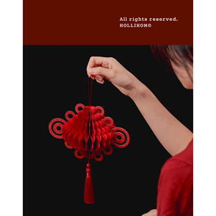 逅里「中国结」高档磁吸版 客厅门把手乔迁装饰 古风国风拍照道具