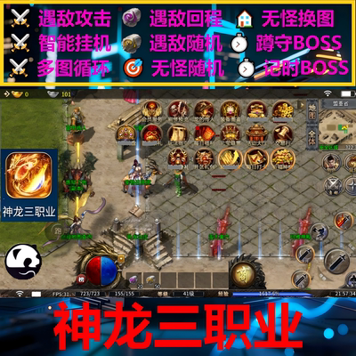 神龙三职业辅助脚本神器黑科技996传奇挂机定记时boss盒子全自动