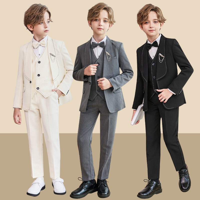 男童西装套装秋帅气时髦英伦风花童婚礼服儿童主持人钢琴演出西服