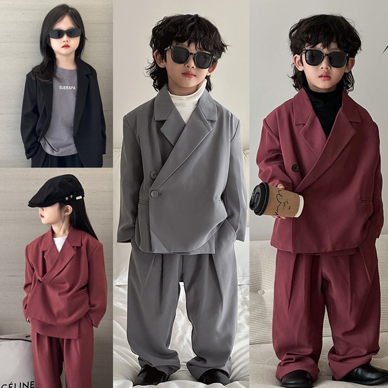 儿童休闲西装男童礼服走秀演出服