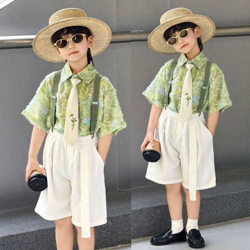 男童夏季短袖花童礼服套装演出服
