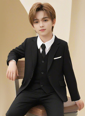 儿童西装套装英伦帅气花童男童主持人礼服钢琴演出中大童西服外套