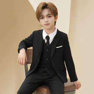 儿童西装套装英伦帅气花童男童主持人礼服钢琴演出中大童西服外套