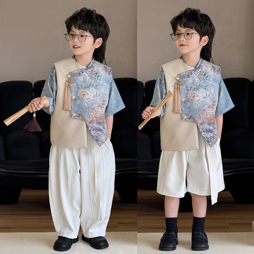 男童唐装汉服新中式套装生日礼服