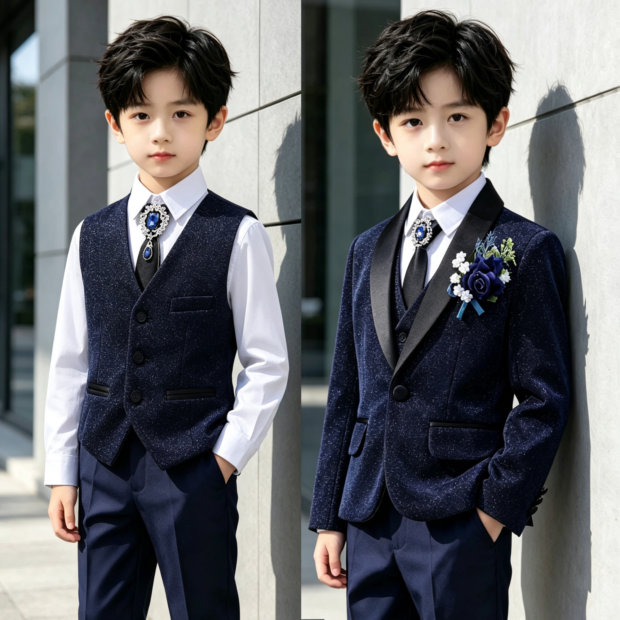 男童闪亮演出西装花童主持人礼服