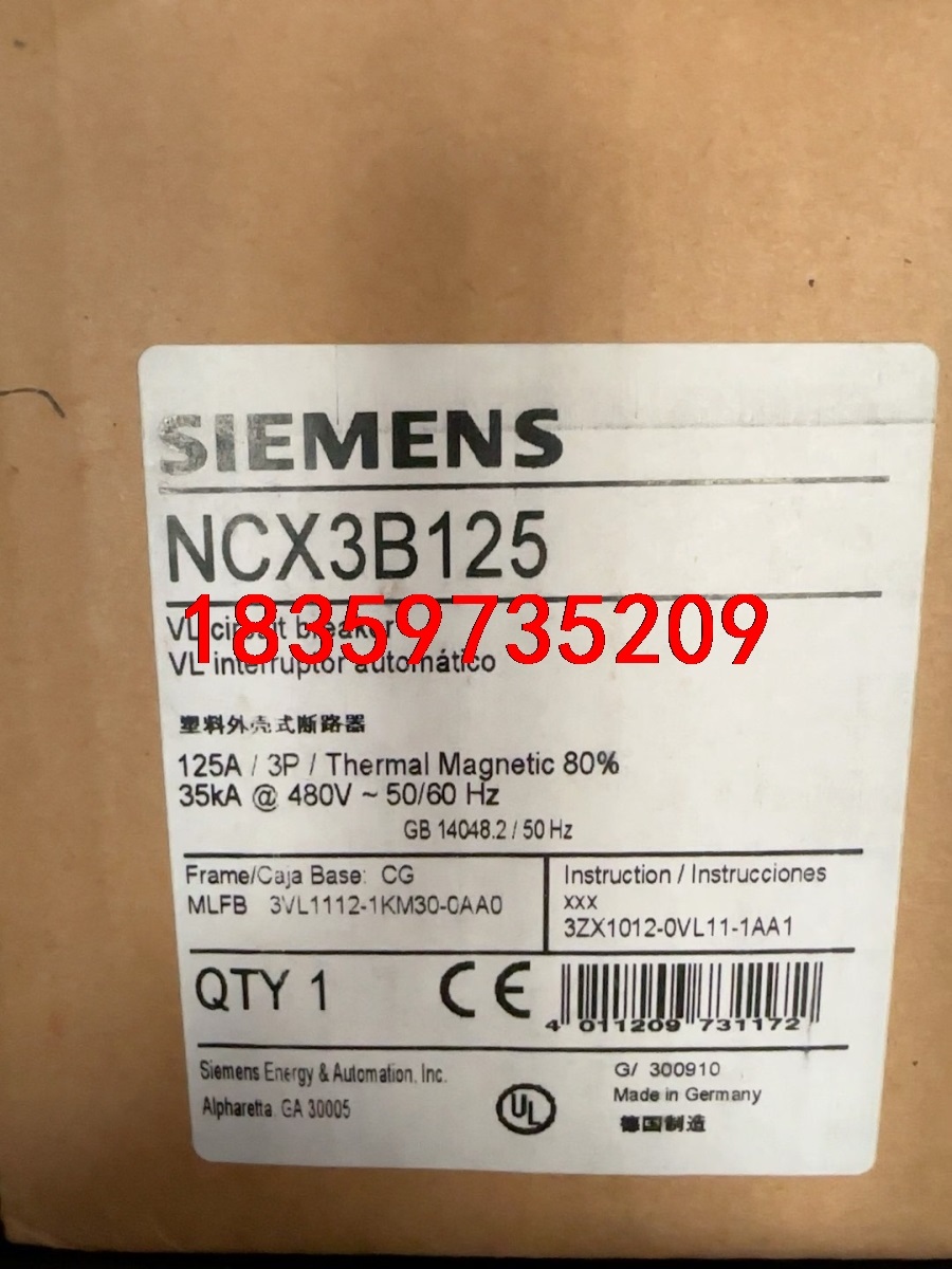 西门子断路器 NCX3B125 3VL1112-1KM30-议价