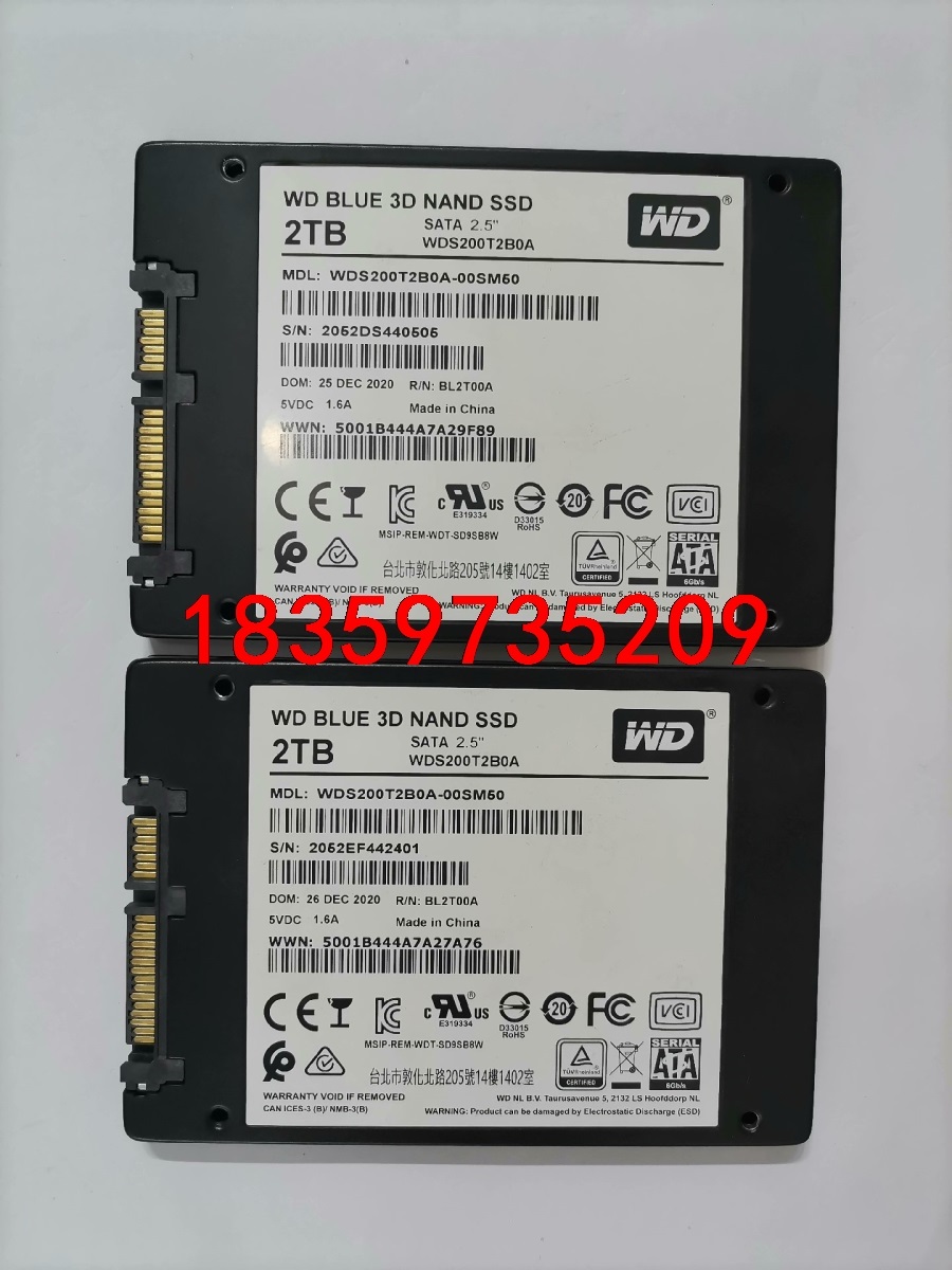 正品西数3D蓝盘 2T固态硬盘SATA2.5寸关联870EV议价