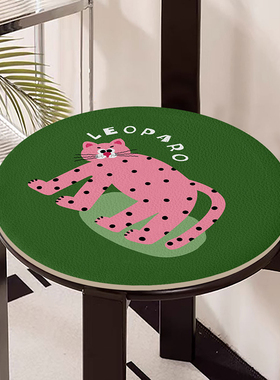 粉红豹家用加厚皮革座椅垫防油污易打理防滑隔凉餐椅坐垫四季通用