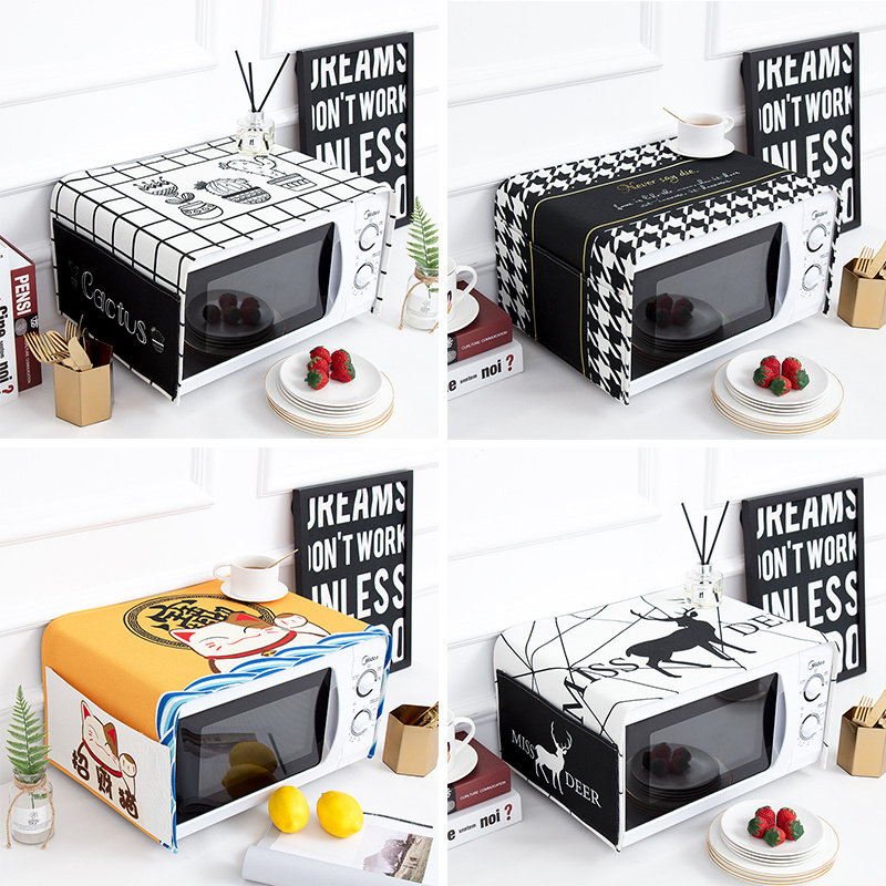 심플 노르딕 인 방진 커버 천 인터넷 유명인 면 및 린넨 전자 레인지 커버 방수 방유 및 방진 보호 커버