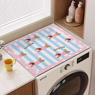 卡通滚筒洗衣机皮革防尘垫防水耐脏免洗硅胶保护罩冰箱微波炉盖布