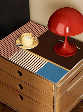 叠彩系列床头柜盖布防水防尘桌垫高级感梳妆台pvc皮革垫保护垫