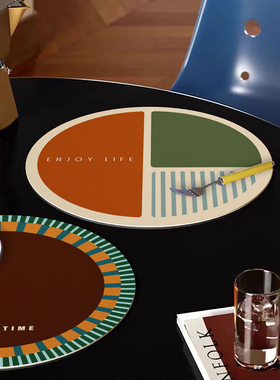 橙色回忆皮革餐垫防水防油免洗家用茶几餐桌防烫隔热办公咖啡杯垫