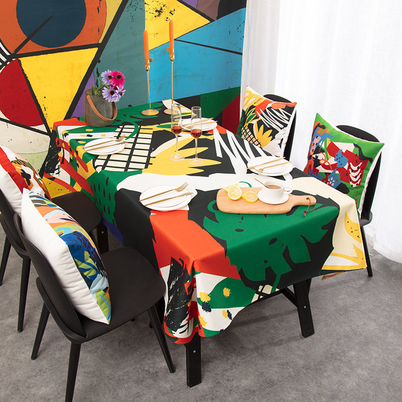 个性抽象几何风餐厅桌布防尘盖布小桌布防烫防水茶几布艺,居家布艺,桌布,淘宝优惠券,粉丝福利购,淘宝优惠卷