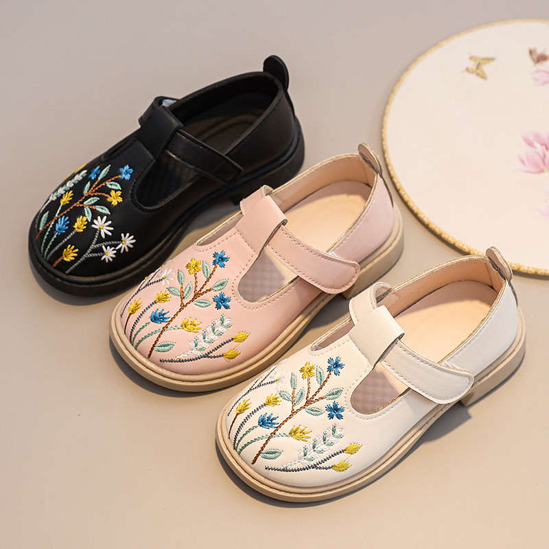 女童漢服鞋子古裝刺繡國風