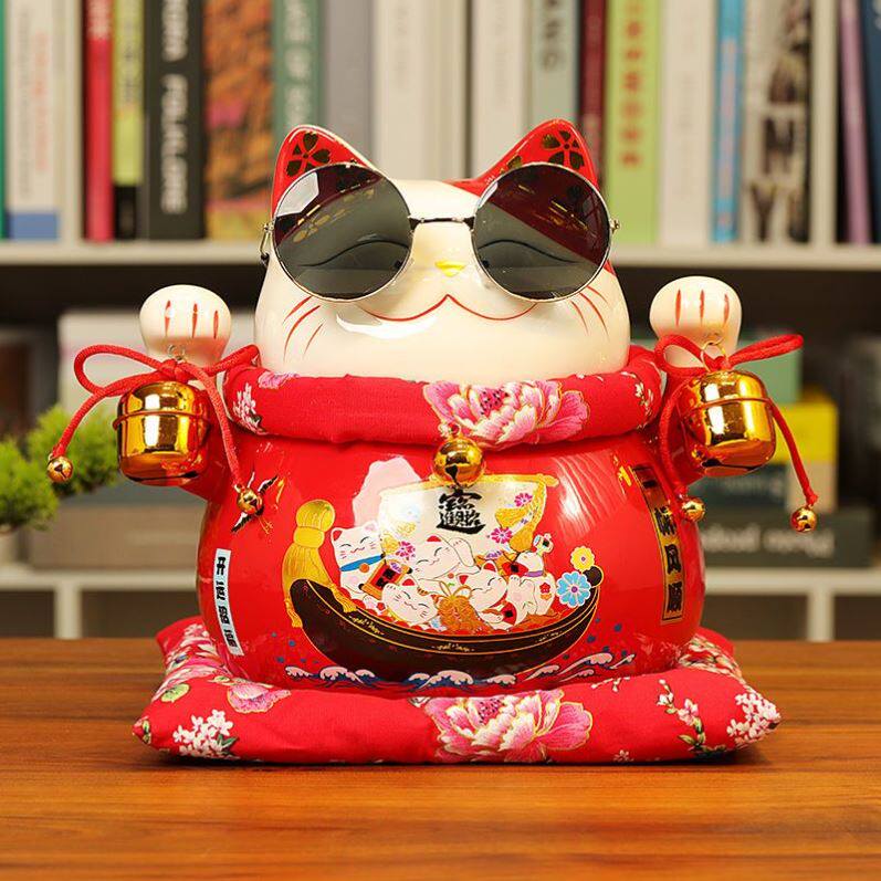 招财猫摆件开业存钱储蓄罐大号陶瓷店铺家居礼品生日过节礼物
