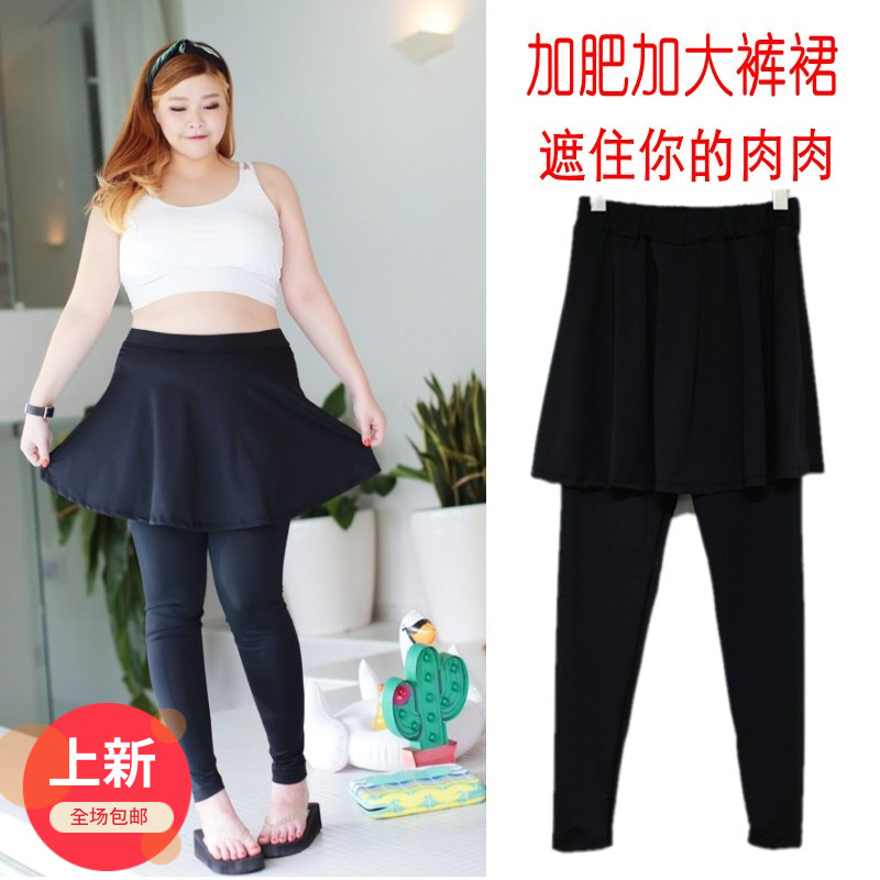 加肥显瘦遮肚泳尚泳衣裤裙女胖