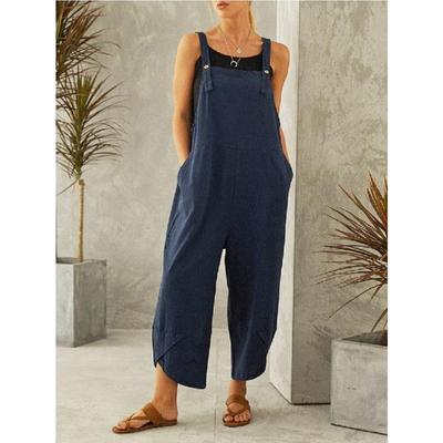 uniquely casual styled pockets fashion with jumpsuit solid