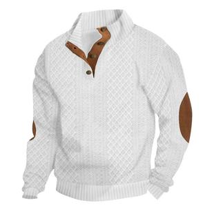 stand casual outdoor jacquard long sleeve collar Mens