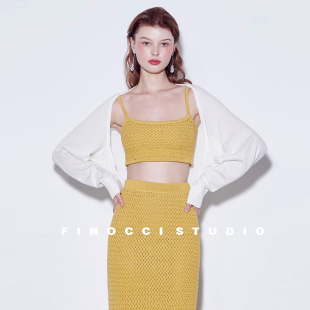 FINOCCI极简剪裁一片式 廓形轻薄透气莱赛尔针织慵懒天丝防晒披肩