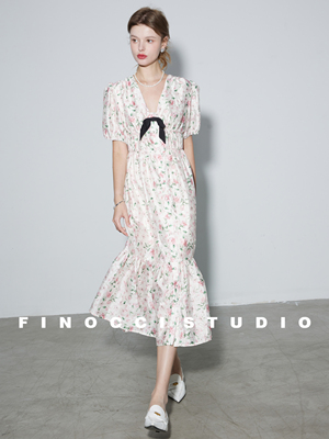 FINOCCI2024秋季甜美连衣裙