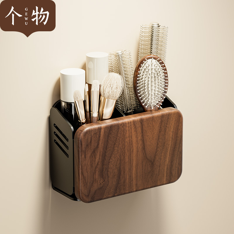 胡桃木中古风梳子置物架