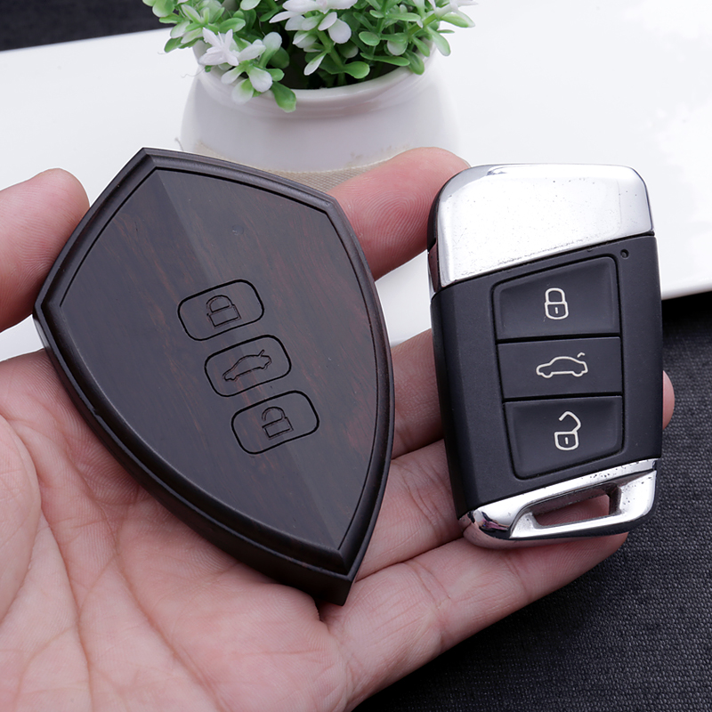 大众帕萨特速腾CC迈腾B8专用 改装木雕檀木钥匙 非钥匙套钥匙包扣