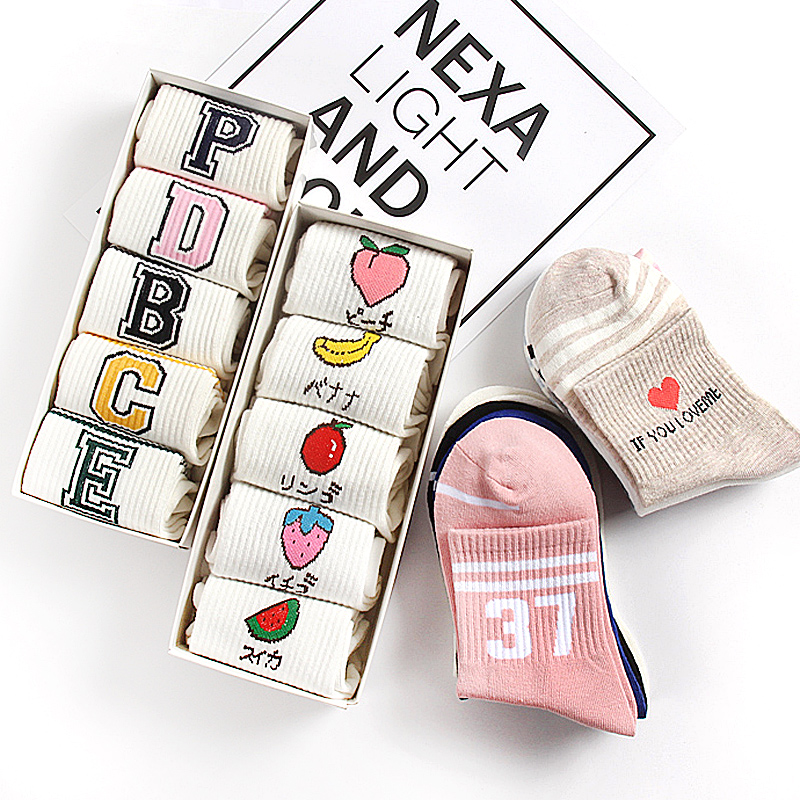 袜子女中筒袜春夏秋堆堆袜女士ins潮长筒袜韩版可爱日系运动棉袜