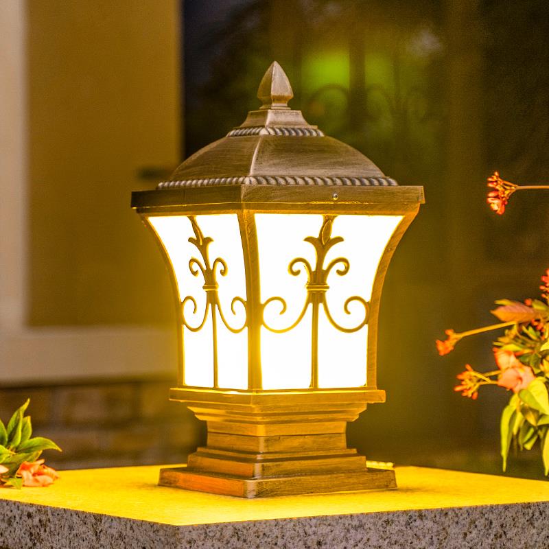 热销太阳能柱头灯室外庭院围墙灯大门柱子户外防水别墅门墩墙头灯