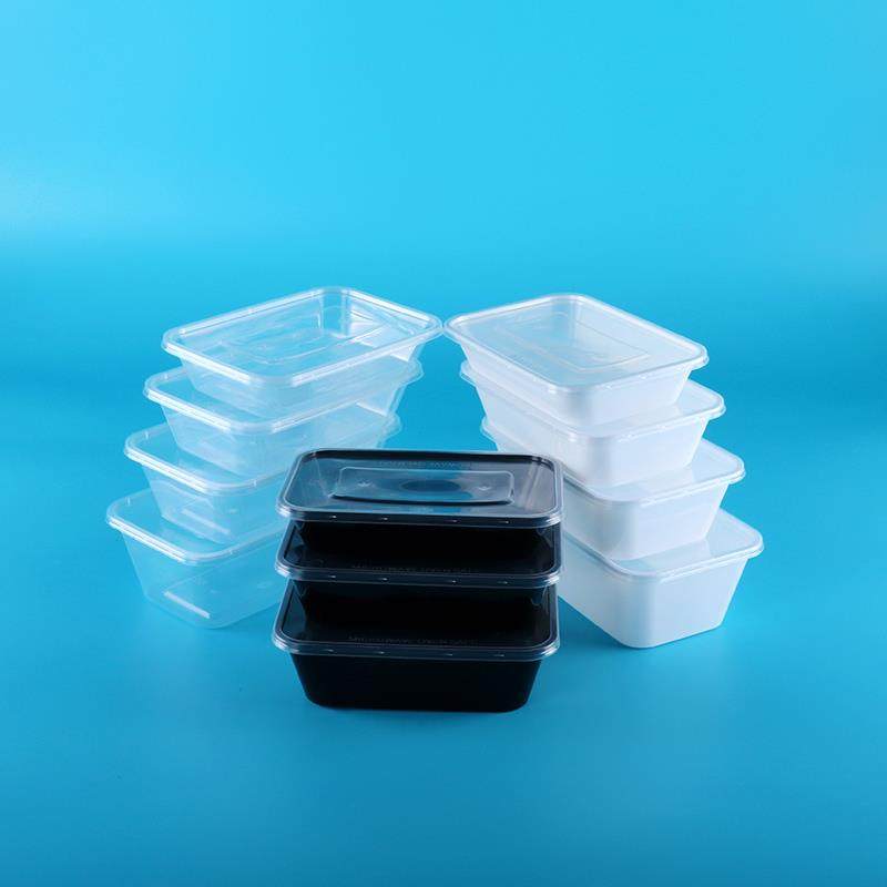 热销长方形750ML一次性塑料碗外卖餐盒打包盒饭盒透明加厚带盖便