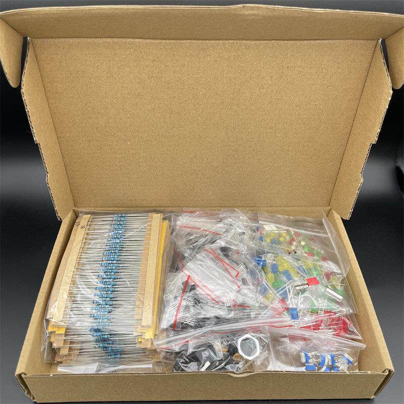 热销1900pcs电子元件大包电容器电阻器二极管LED晶体管DC插孔 PCB