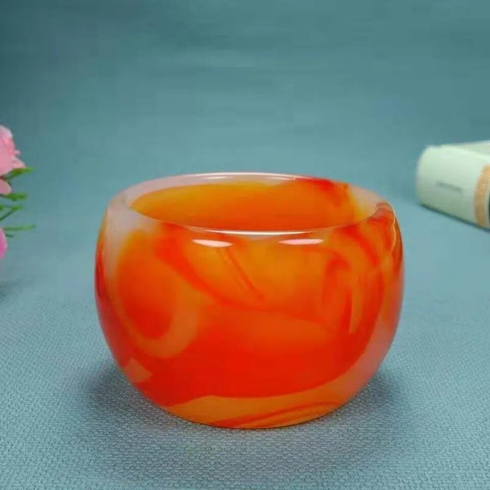 天然红玛瑙玉石茶杯酒杯功夫茶具养生高档茶杯套装单个主人杯套装