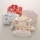 儿童居家小棉袄男女宝宝手工棉花棉衣内胆秋冬加厚开衫 防寒保暖衣