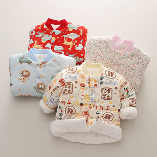 儿童居家小棉袄男女宝宝手工棉花棉衣内胆秋冬加厚开衫 防寒保暖衣