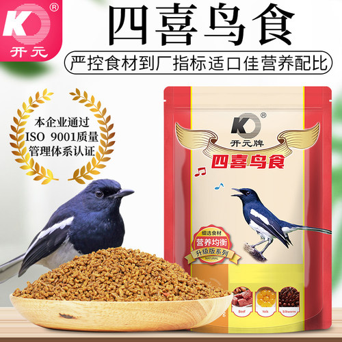开元鸟食升级版四喜小黑白鸫科鹟