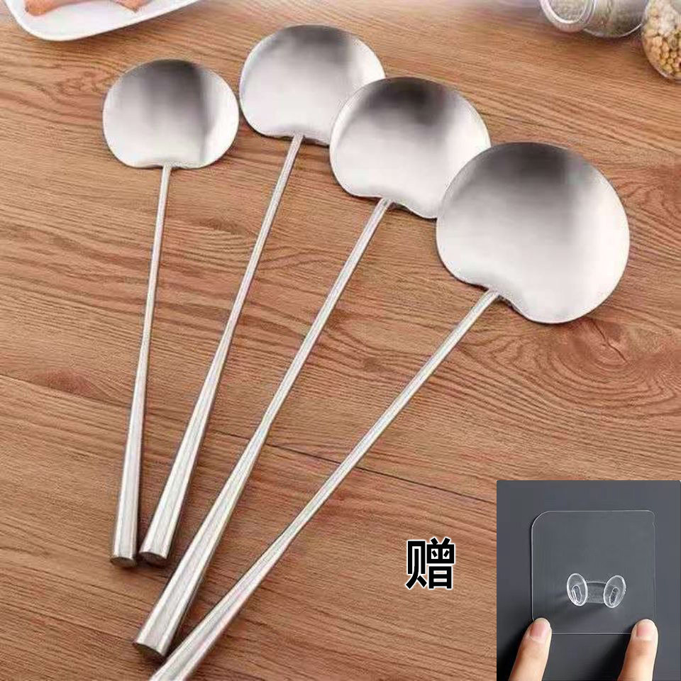 手工扁形家用加长厨师专用炒菜勺