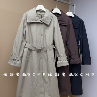 炫彩名品2026冬季新款时尚翻领系带90白鹅绒羽绒服风衣版外套女
