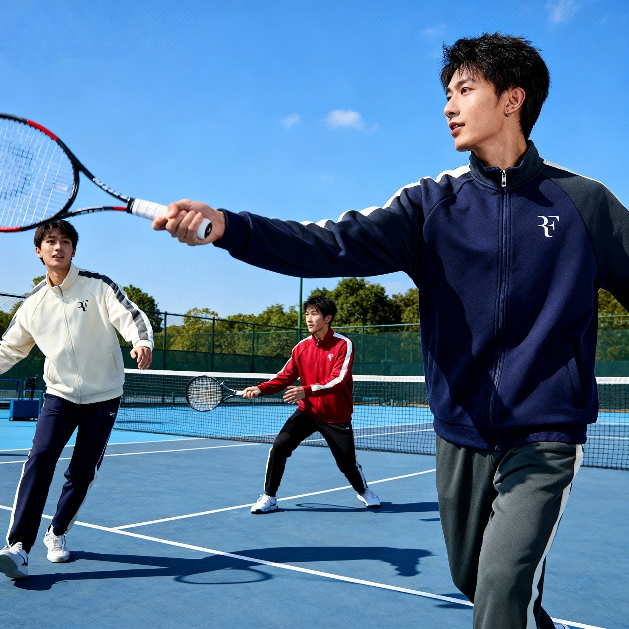 2024新款网球服外套男立领宽松潮牌夹克上衣秋冬长袖卫衣定制