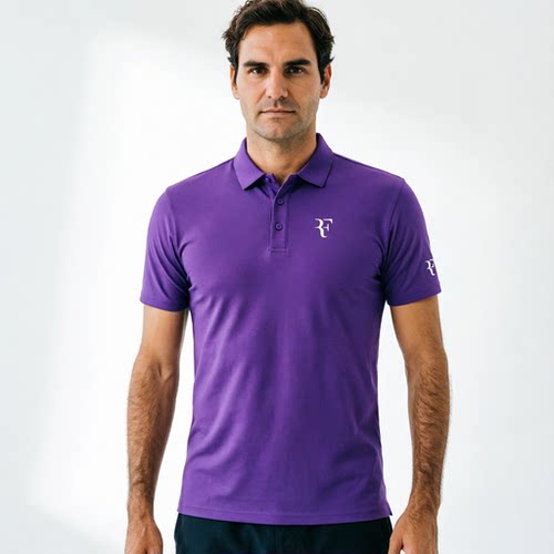 费德勒同款网球服男速干POLO衫吸汗运动训练短袖RF标志专业款定制