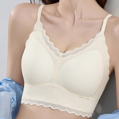 轻氧吊带蕾丝提拉背心内衣女带胸垫内搭外穿纯欲美背无痕少女文胸