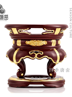 四季唐密 真言宗坛城密教法具 木鱼台罄台磬台两用 木雕烤漆贴金