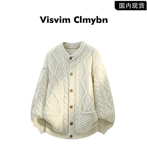 VISVIMCLMYBN秋冬麻花开衫毛衣