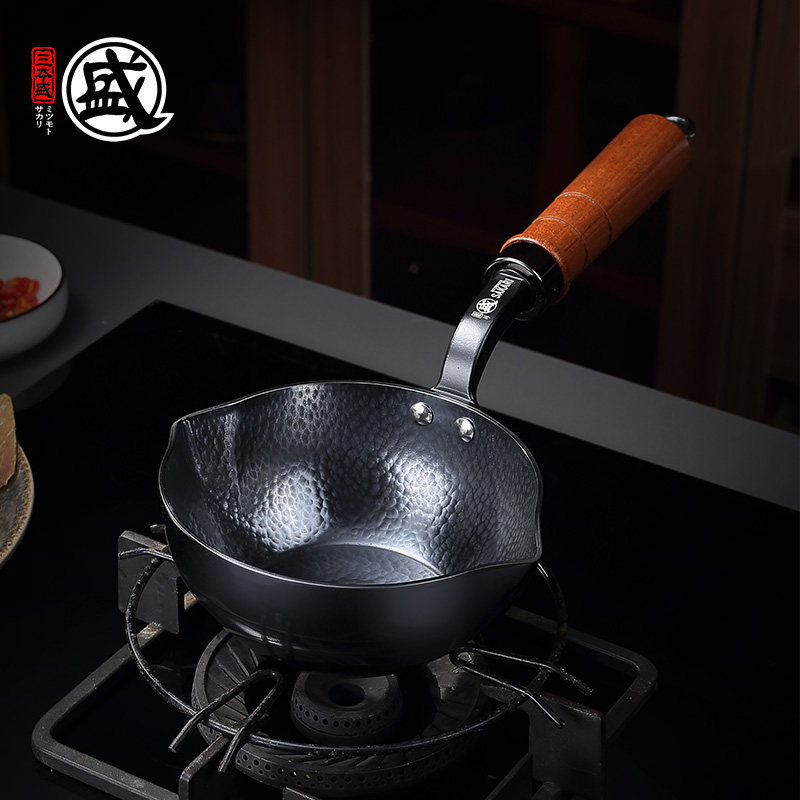 日本三本盛泼油锅厨房专用铁锅浇淋无涂层煎蛋手工锻打热油小锅具,厨房/烹饪用具,泼油小锅,淘宝优惠券,粉丝福利购,淘宝优惠卷